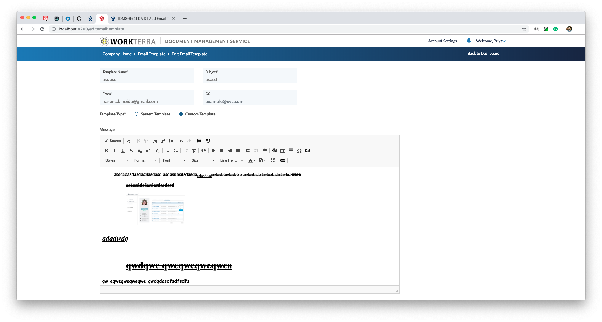  DMS 954 DMS Add Email Template Unable To Create Template When